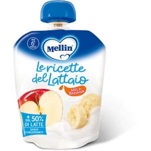 Danone Nutricia Spa Soc.Ben. Mellin Pouch Merenda Latte Mela Banana 85g - Gustosa Merenda per Bambini