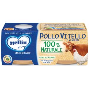 Danone Nutricia Spa Soc.Ben. Mellin Omogeneizzato Pollo e Vitello con Verdure 2x80g - Alimento per Bambini Senza Glutine