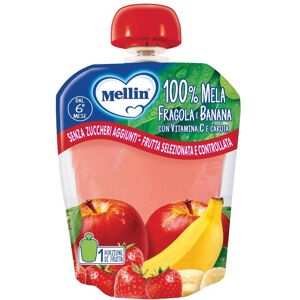 Danone Nutricia Spa Soc.Ben. Mellin 100% Mela Fragola Banana con Vitamina C e Carota - Merenda per Bambini Senza Zuccheri Aggiunti (90g)