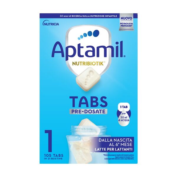 danone nutricia spa soc.ben. aptamil nutribiotik 1 tabs pre-dosate latte per lattanti 21 bustine - integratore probiotico per neonati