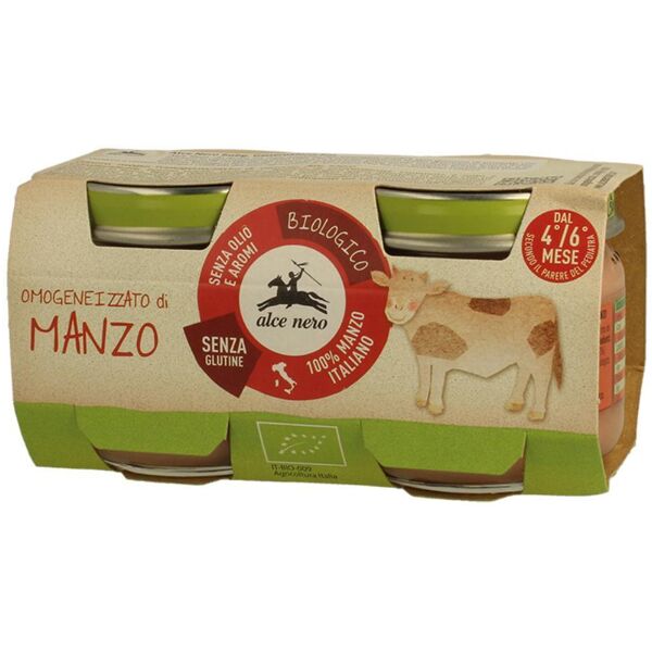 alce nero spa omogeneizzato manzo bio 2x80g