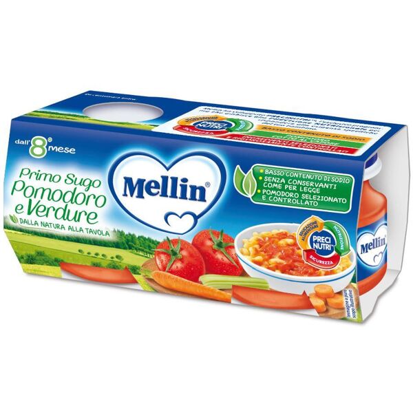 danone nutricia spa soc.ben. mellin primo sugo pomodoro verdure 8m+ 2x80g - alimento per bambini