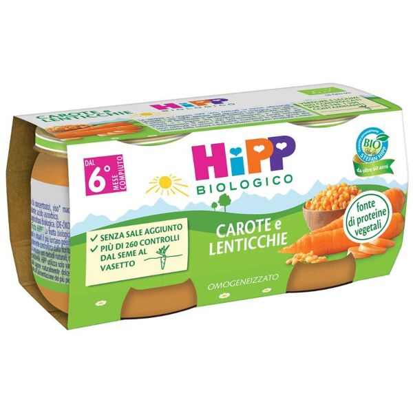 hipp italia srl hipp bio omog carote/lent2x80g