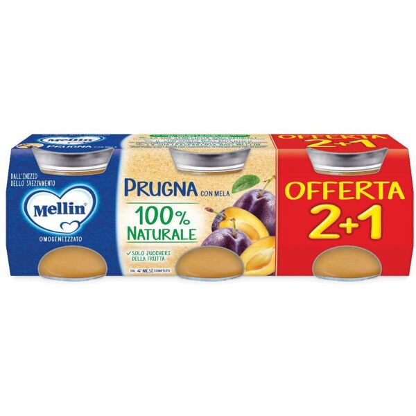 danone nutricia spa soc.ben. mellin omogeneizzato prugna con mela 2+1x100g - alimento per bambini