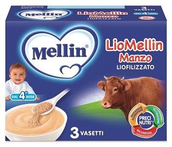 danone nutricia spa soc.ben. liomellin manzo liofilizzato 3x10g - alimento per l'infanzia senza glutine