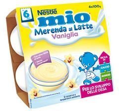 nestle' italiana spa nestlé mio merenda al latte vaniglia 4x100g - sapore dolce e nutriente per una merenda deliziosa