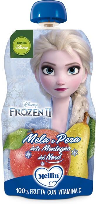 danone nutricia spa soc.ben. mellin merenda pouch disney frozen mela pera - 110g, alimento per la prima infanzia