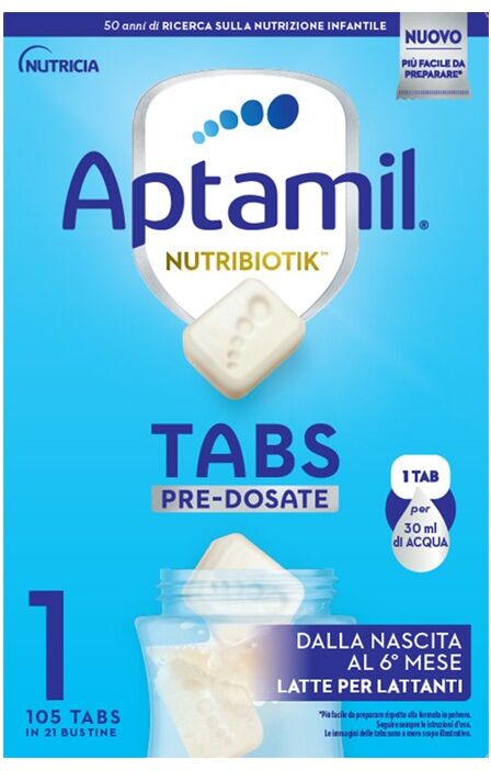 danone nutricia spa soc.ben. aptamil nutribiotik 1 tabs pre-dosate latte per lattanti 21 bustine - integratore probiotico per neonati