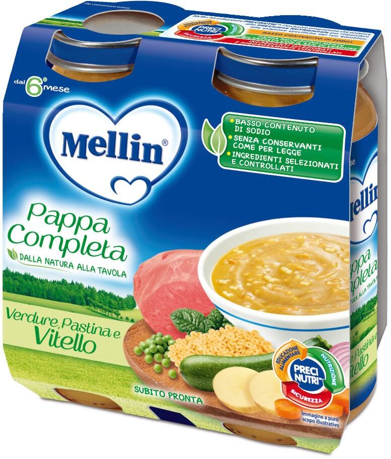 danone nutricia spa soc.ben. mellin pappa completa vitello 2x250g - alimenti per bambini a partire dal 6° mese