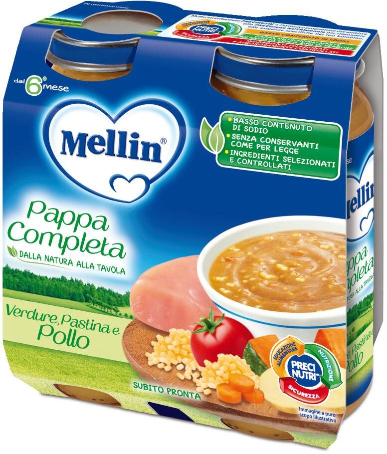 danone nutricia spa soc.ben. mellin pappa completa pollo 2x250g - alimenti per bambini a partire dal 6° mese