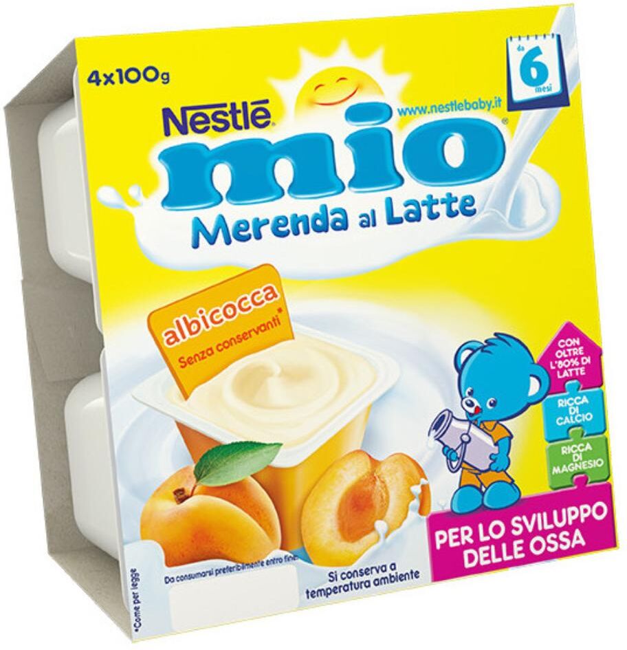 nestle' italiana spa nestlé mio merenda latte albicocca 4x100g - snack nutriente per bambini