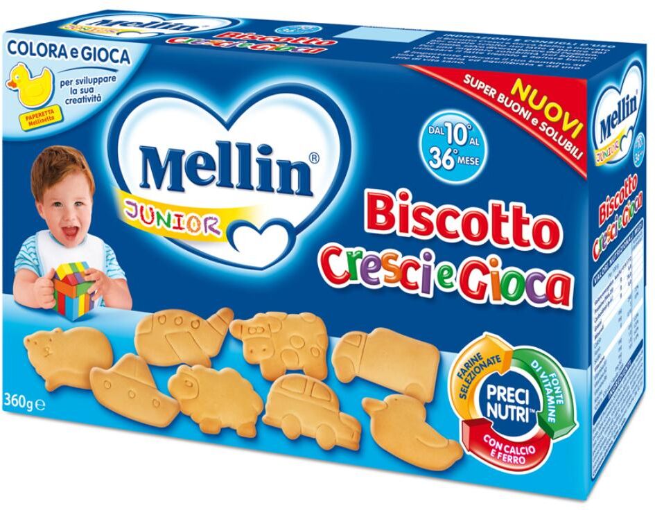 mellin biscotti cresci&gioca 360g - snack nutrienti per bambini