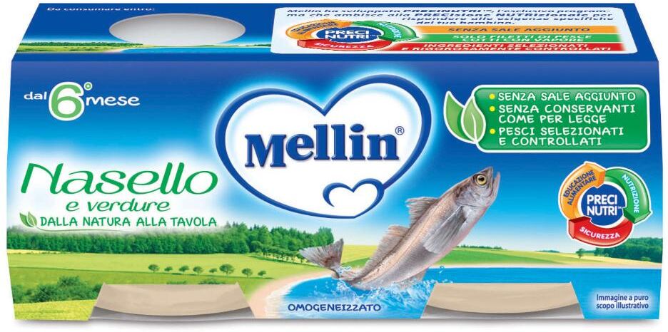 danone nutricia spa soc.ben. mellin omogenizzato nasello - alimento per bambini senza glutine