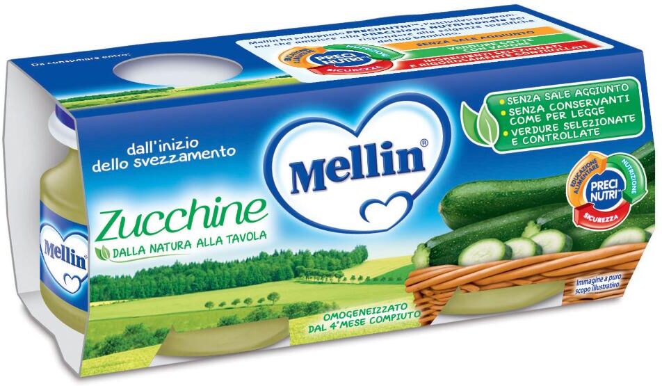 danone nutricia spa soc.ben. mellin omogenizzato zucchine 2x80g - alimento per bambini senza glutine