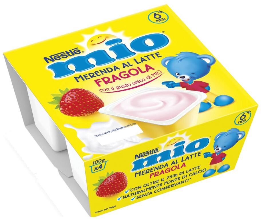 nestle' italiana spa nestlé mio merenda lattea fragola 4x100g - snack nutriente per bambini