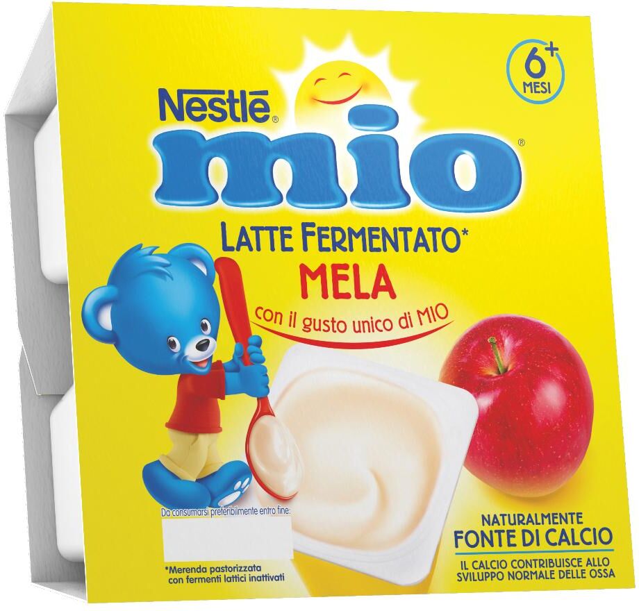 nestle infant nestlé mio yogurt e frutta gusto mela 4x100g - snack sano e gustoso per bambini