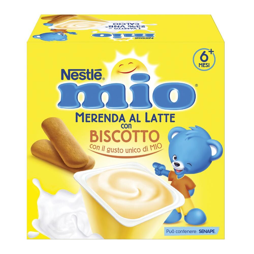 nestle' italiana spa nestlé mio merenda al latte con biscotto 4x100g - snack nutriente per una pausa golosa