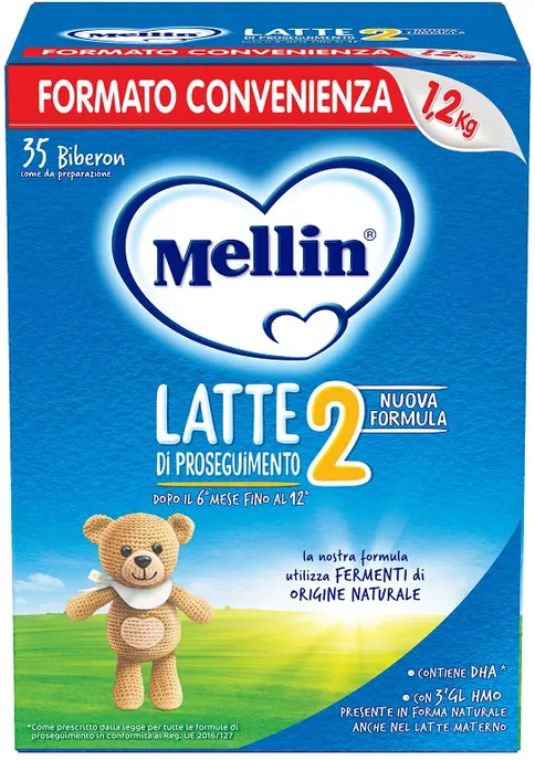 Danone Nutricia Spa Soc.Ben. Mellin 2 Latte in Polvere 1200g - Latte di Proseguimento per Bambini