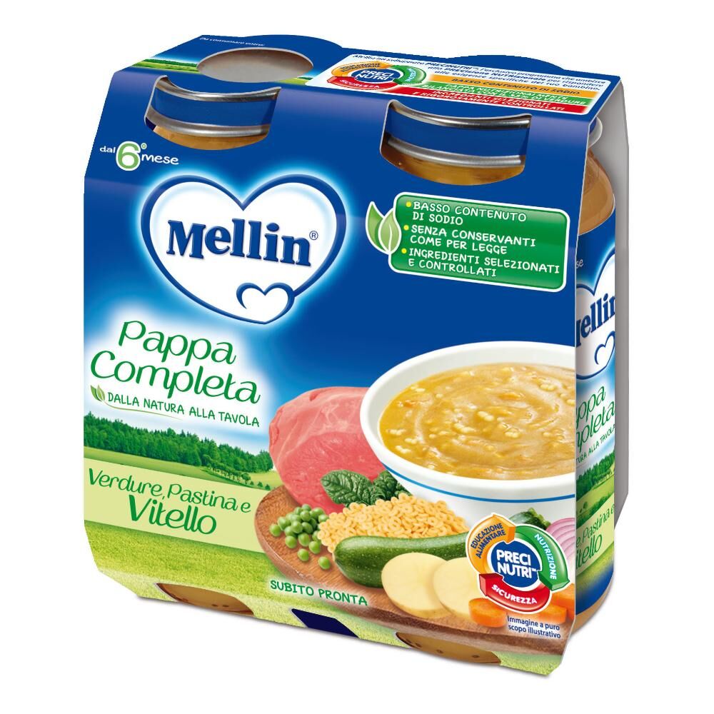 Danone Nutricia Spa Soc.Ben. Mellin Pappa Completa Vitello 2x250g - Alimenti per Bambini a Partire dal 6° Mese