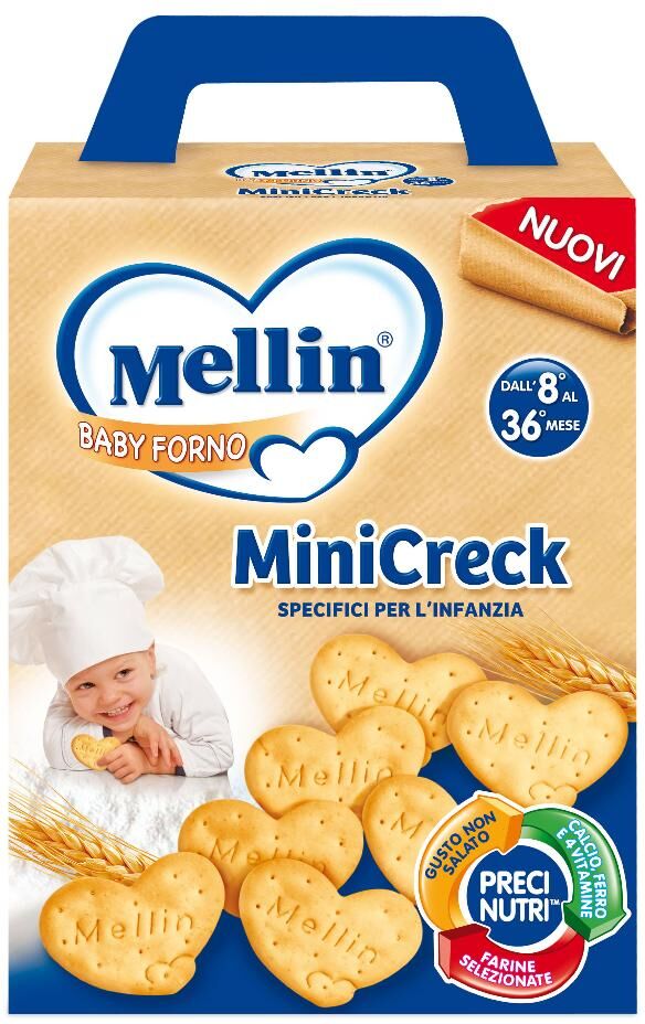 Danone Nutricia Spa Soc.Ben. Mellin Minicreck 180g - Biscotti per Bambini, Fase 2, 8-36 mesi