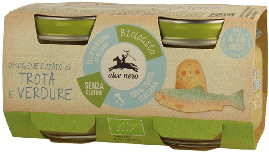 Alce Nero Spa OMOGENEIZZATO TROTA/VERD 2X80G