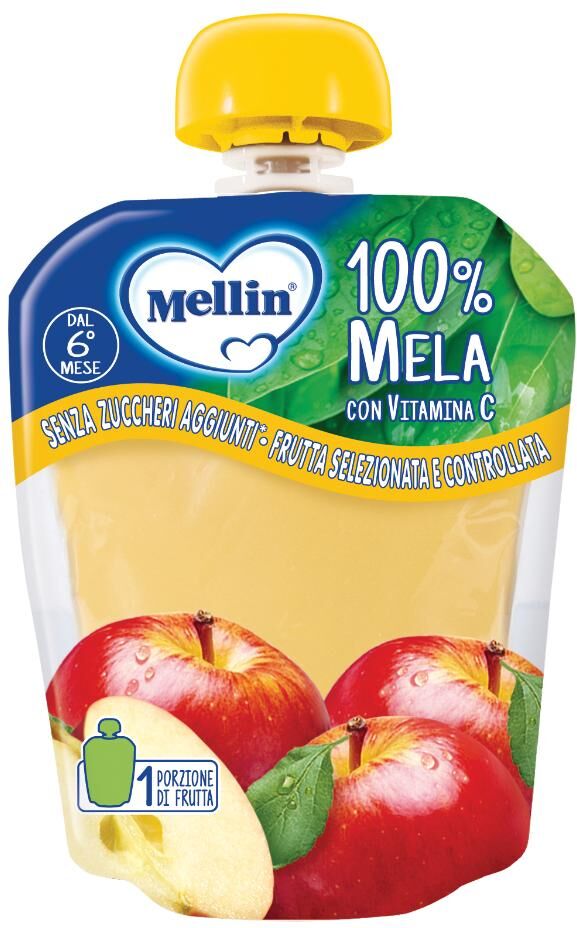 Danone Nutricia Spa Soc.Ben. Mellin 100% Mela 90g - Merenda per Bambini Senza Zuccheri Aggiunti