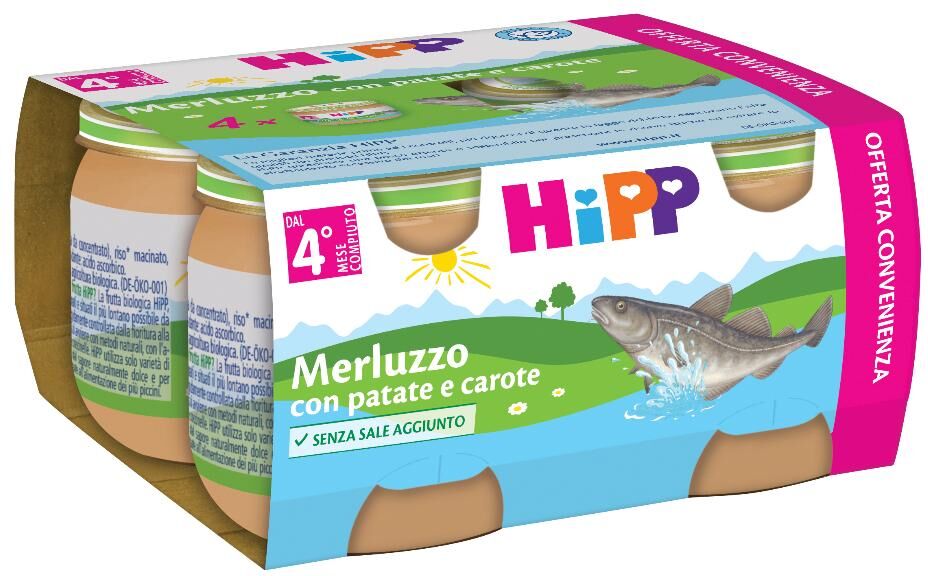 Hipp Italia Srl OMO HIPP Bio Merluzzo 4x80g