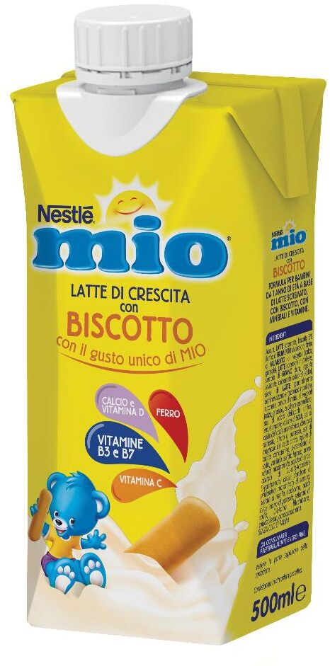 Nestle' Italiana Spa Nestlé Mio Latte di Crescita con Biscotto 500ml - Nutrizione Completa per Bambini con Gusto