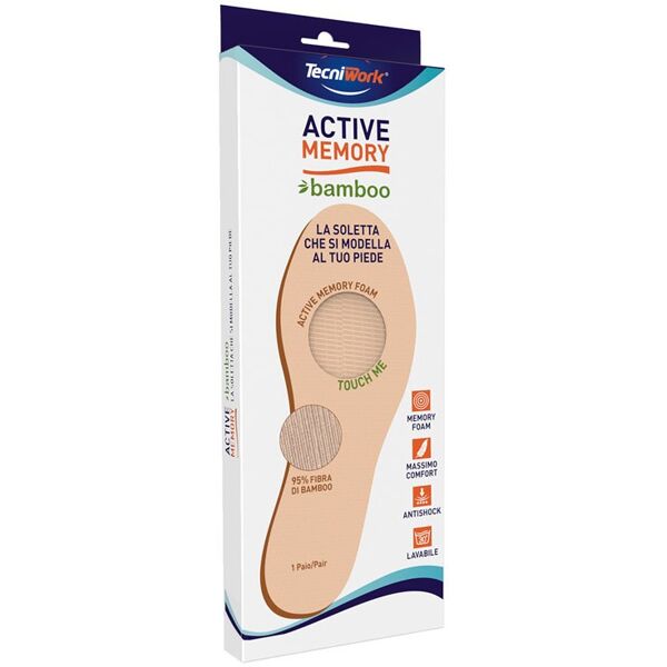 tecniwork active memory soletta bamboo 38 - comfort naturale per piedi felici da marca xyz