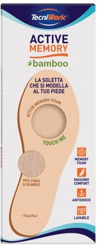 Tecniwork ACTIVE Memory Soletta Bamboo 40 - Comfort Naturale per Piedi Felici da Marca XYZ