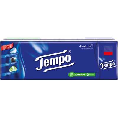 ESSITY ITALY SpA Tempo Fazzoletti 4 Veli Resistenti e Morbidi, 12 x 9 Fazzoletti ESSITY ITALY SpA Tempo Fazzoletti 4 Veli Resistenti e Morbidi, 12 x 9 Fazzoletti