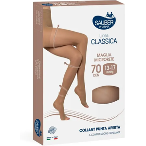 Desa Pharma Srl Collant Linea Classica 70 Denari Punta Aperta Neutro Beige Taglia 2 - Collant Punta Aperta