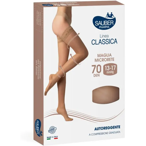 Desa Pharma Srl Linea Classica Calza a Compressione 70 Denari Autoreggente Nero Taglia 3 - Eleganza e Benessere per le Tue Gambe