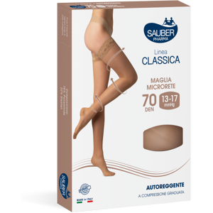 Desa Pharma Srl Collant Autoreggente Linea Classica Open Toe Maglia Microrete 70 Denari Neutro Beige Taglia 3 - AUTOREGGENTE