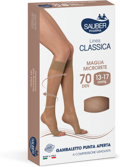 Desa Pharma Srl Gambaletto Punta Aperta Linea Classica in Maglia Microrete 70 Denari Neutro Beige Taglia 3