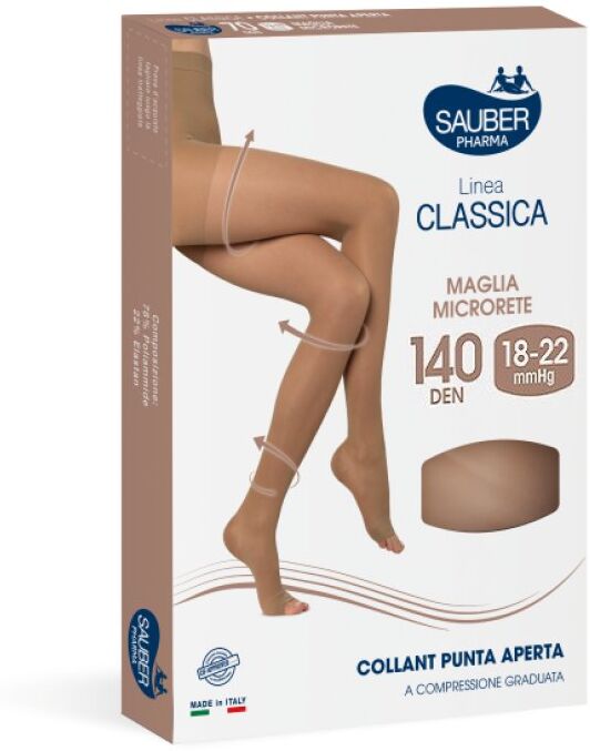 Desa Pharma Srl Collant a Punta Aperta Maglia Liscia 140 Denari Neutro Beige Taglia 2 - Linea Classica