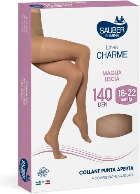 Desa Pharma Srl Collant Linea Charm a Punta Aperta 140 Denari Medio Taglia 2 - Compressione Tonificante