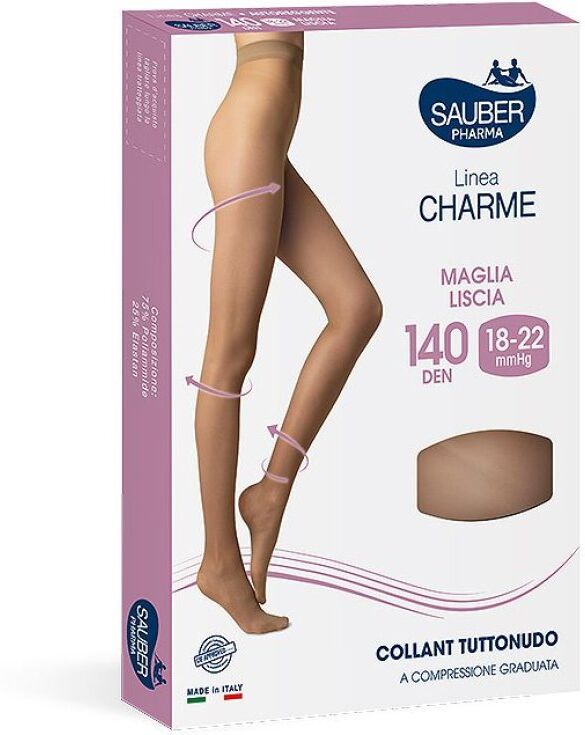 Desa Pharma Srl Collant Linea Charme 140 Denari Tuttonudo ML Nero Misura 5 - Confezione da 1 Paio