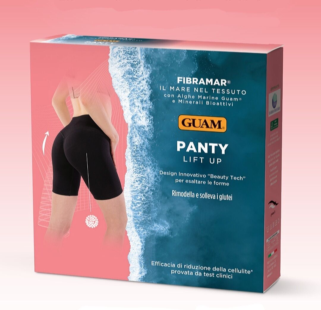 Lacote Srl Guam - Panty Lift Up Anticellulite Nero Taglia L/XL - Intimo Modellante Anticellulite per un Effetto Lift e una Pelle più Tonica