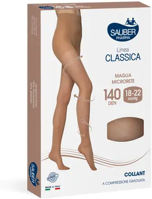 Desa Pharma Srl Collant Linea Classica Maglia Microrete 140 Denari Marrone Bruciato Taglia 4 - Collant a Compressione Graduata - 1 Paio