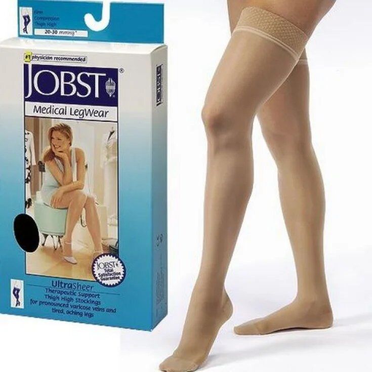 Essity Italy Spa Calza Compressiva Jobst Ultrasheer 20-30mmHg Autoreggente Naturale Taglia XL - Comfort e Stile per le Tue Gambe