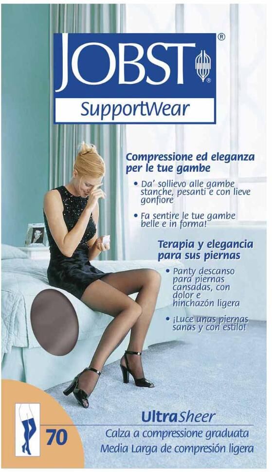 Essity Italy Spa Jobst Ultrasheer Calza compressiva 10-15mmHg Collant Cipria Taglia 2 - Comfort e Stile per Gambe al Top