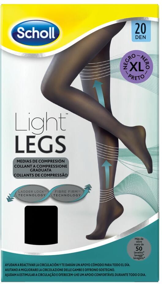 Dr. Scholl Light Legs Collant 20 Denari Nero Taglia XL - Collant a Compressione Graduata per Gambe Leggere e Toniche