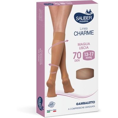 DESA PHARMA Srl Linea Charme Gambaletto 70 Denari Colore Camel Taglia 4 - Gambaletto a Compressione Graduata DESA PHARMA Srl Linea Charme Gambaletto 70 Denari Colore Camel Taglia 4 - Gambaletto a Compressione Graduata