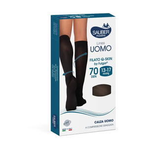 Desa Pharma Srl Linea Uomo Q-Skin Calza 70 Denari Colore Nero Taglia L/XL - Calza Uomo a Compressione Graduata