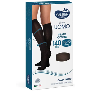 Desa Pharma Srl Calza Uomo Cotone 140 Denari Nero Taglia S/M - Calza in Cotone per Uomo - 1 Paio