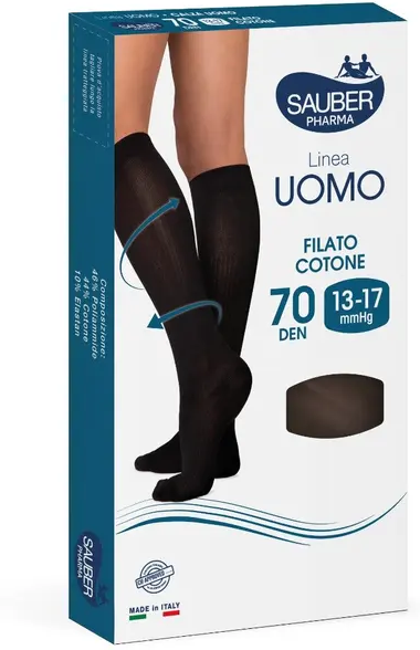 Desa Pharma Srl Linea Uomo Cotone Calza 70 Denari Colore Blu Taglia L/XL - Calza Uomo a Compressione Graduata