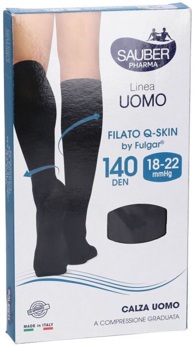 Desa Pharma Srl Calze Uomo Cotone 140 Denari Nero Taglia Grande - Linea Calza Compressione Graduata