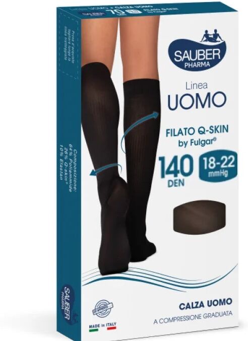 Desa Pharma Srl Calza Uomo Filato Q-Skin 140 Denari Blu Taglia M - Compressione Graduata