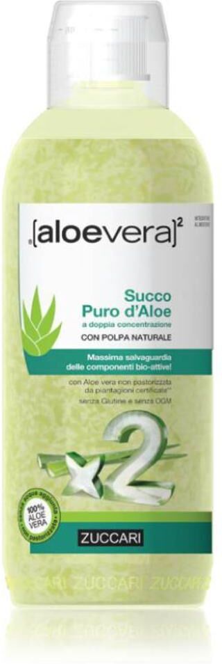 zuccari srl zuccari - aloevera2 succo puro d'aloe doppia concentrazione 1lt - integratore naturale